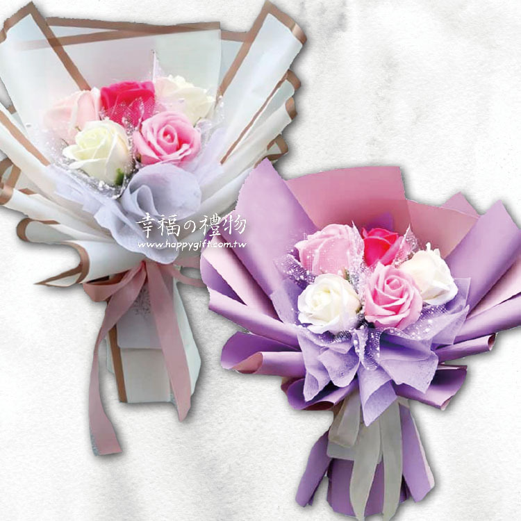 三朵五朵玫瑰香皂花網紗版,桃園花店,幸福禮物婚禮小物,3-5 stalks Roses Soap Flower Mesh Version,Taoyuan Florist