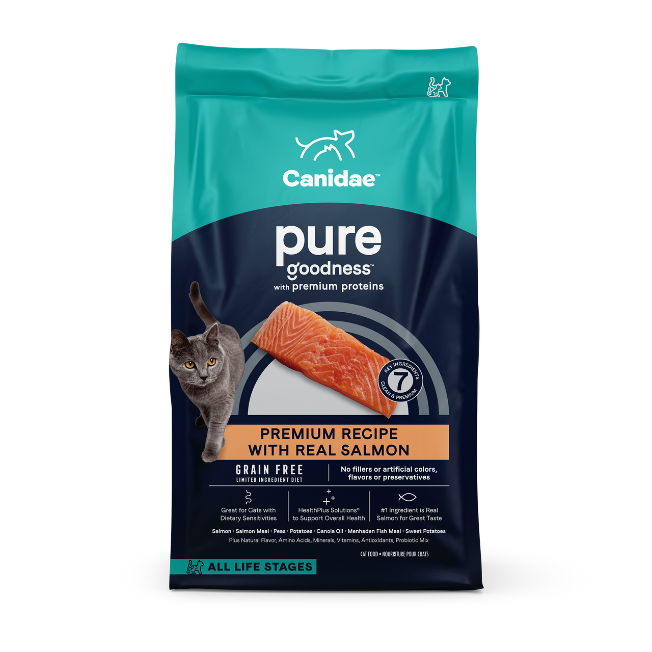 Canidae Grain Free Pure Sea Adult,Kitten & Senior - Salmon 5lb/10lb