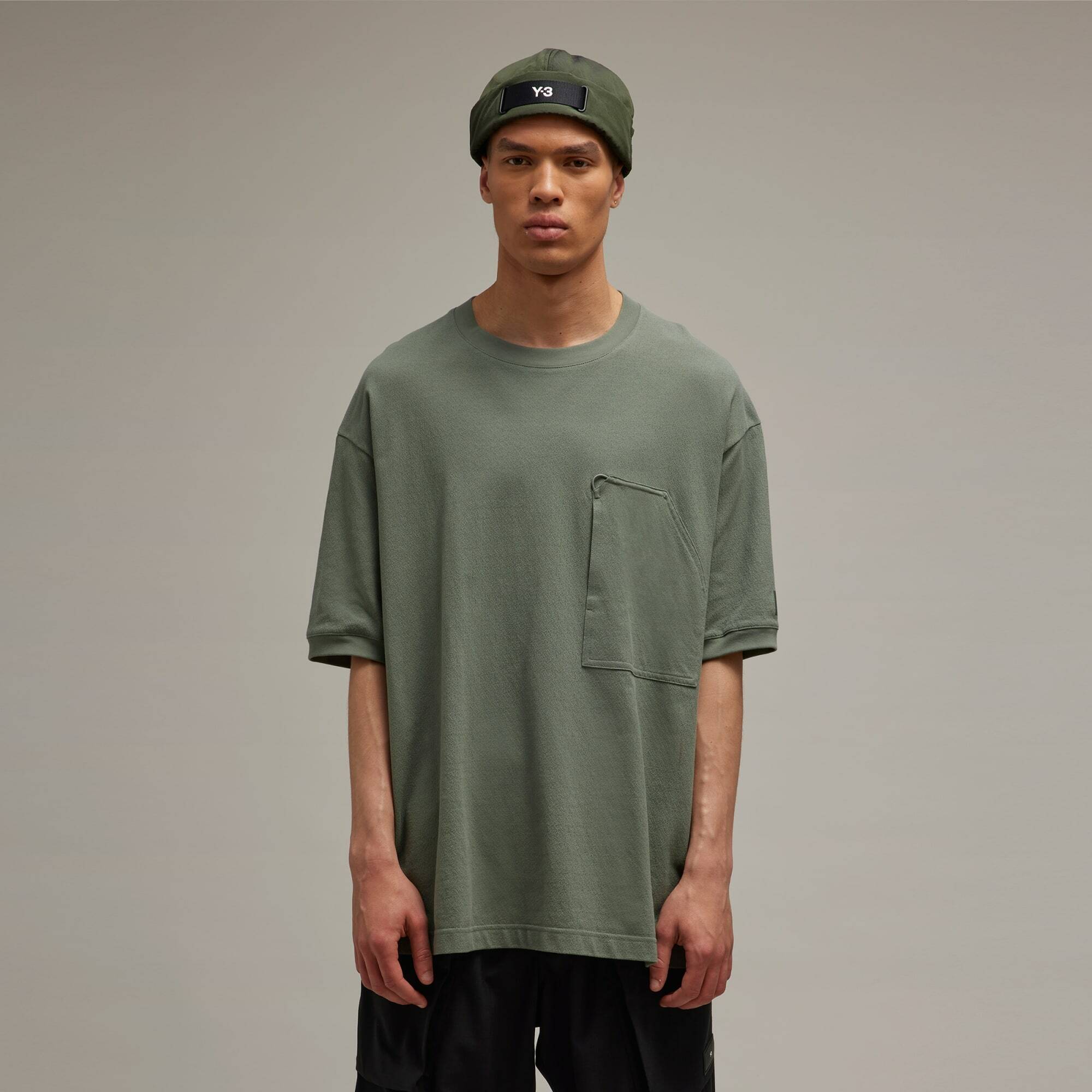 【 Y-3 WRKWR TEE 造型口袋TEE - 灰綠 】