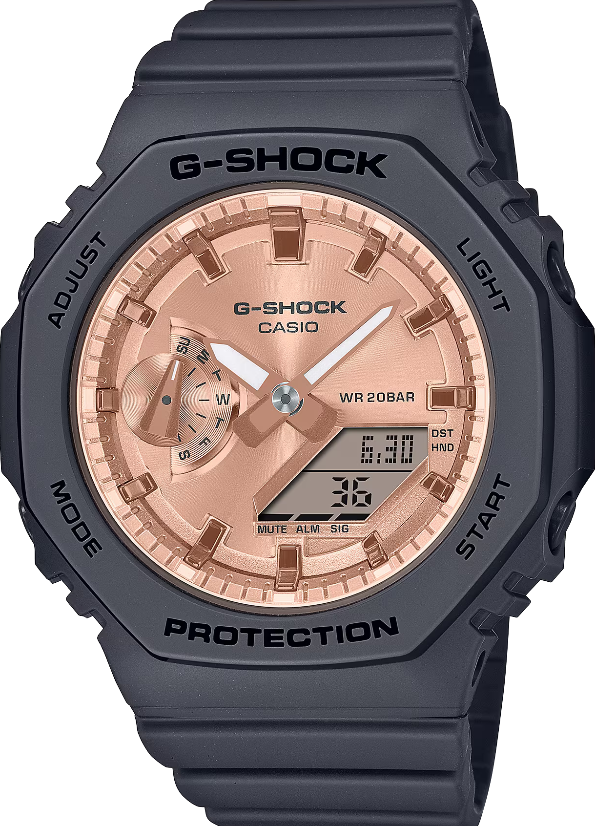 萬年鐘錶 - G-SHOCK  粉紅金八角電子女錶 GMA-S2100MD-1A  錶徑 : 42.9 mm
