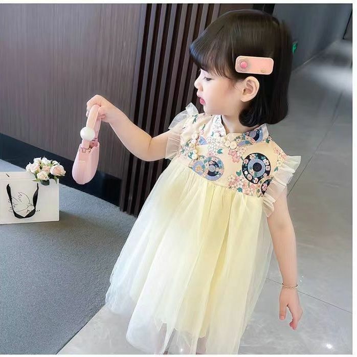 Z103NE_A8_C: 裸色旗袍風併接紗裙(pre-order)