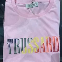 [S] TRUSSARDI T-SHIRT RAINBOW LOGO COTTON JE,PINK, 56T00492-1T005381-P132 (STJ118)