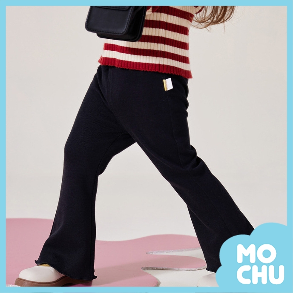 舒適花邊褲腳喇叭長褲