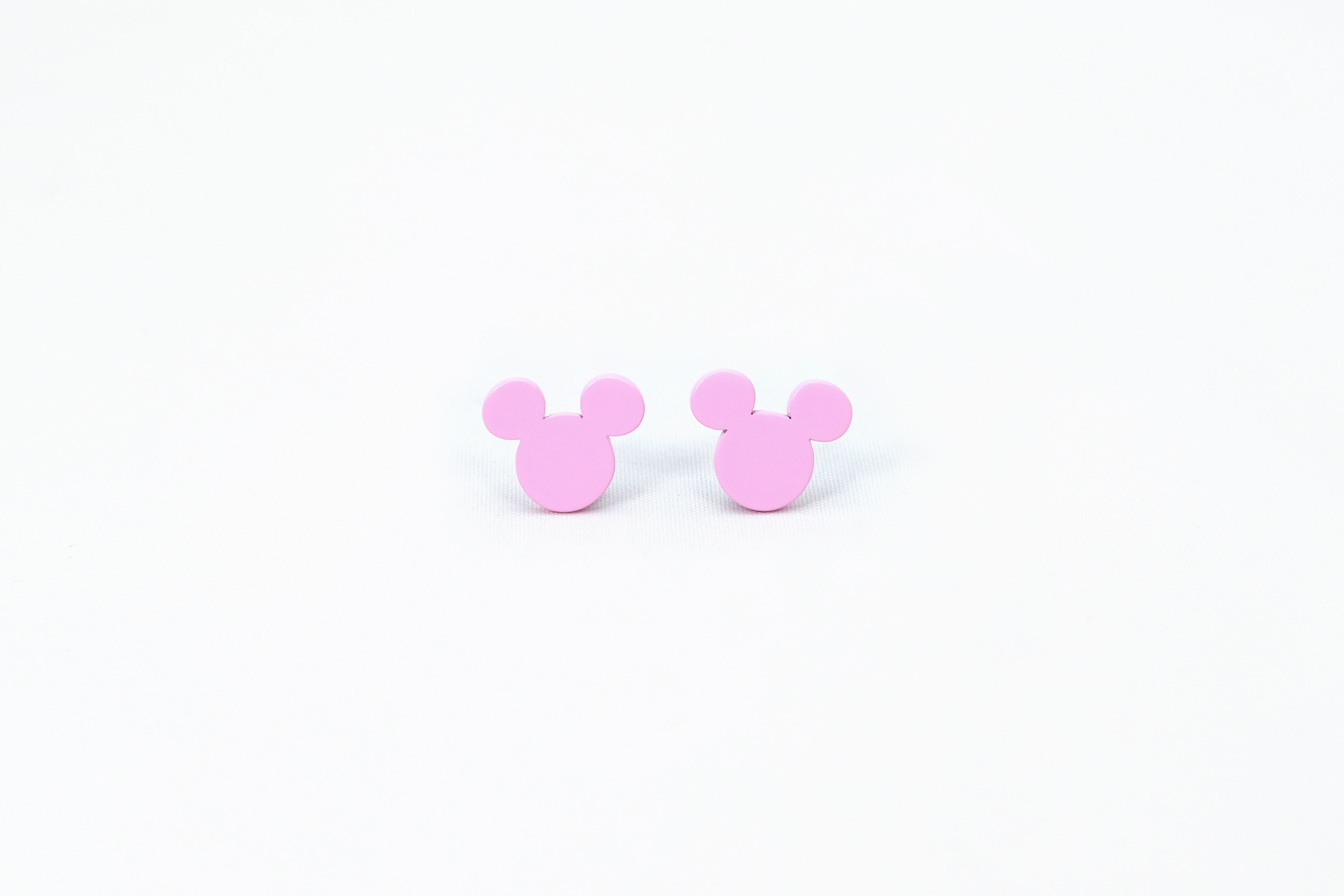 Paper cut Mickey Head stud Earring (Pink)