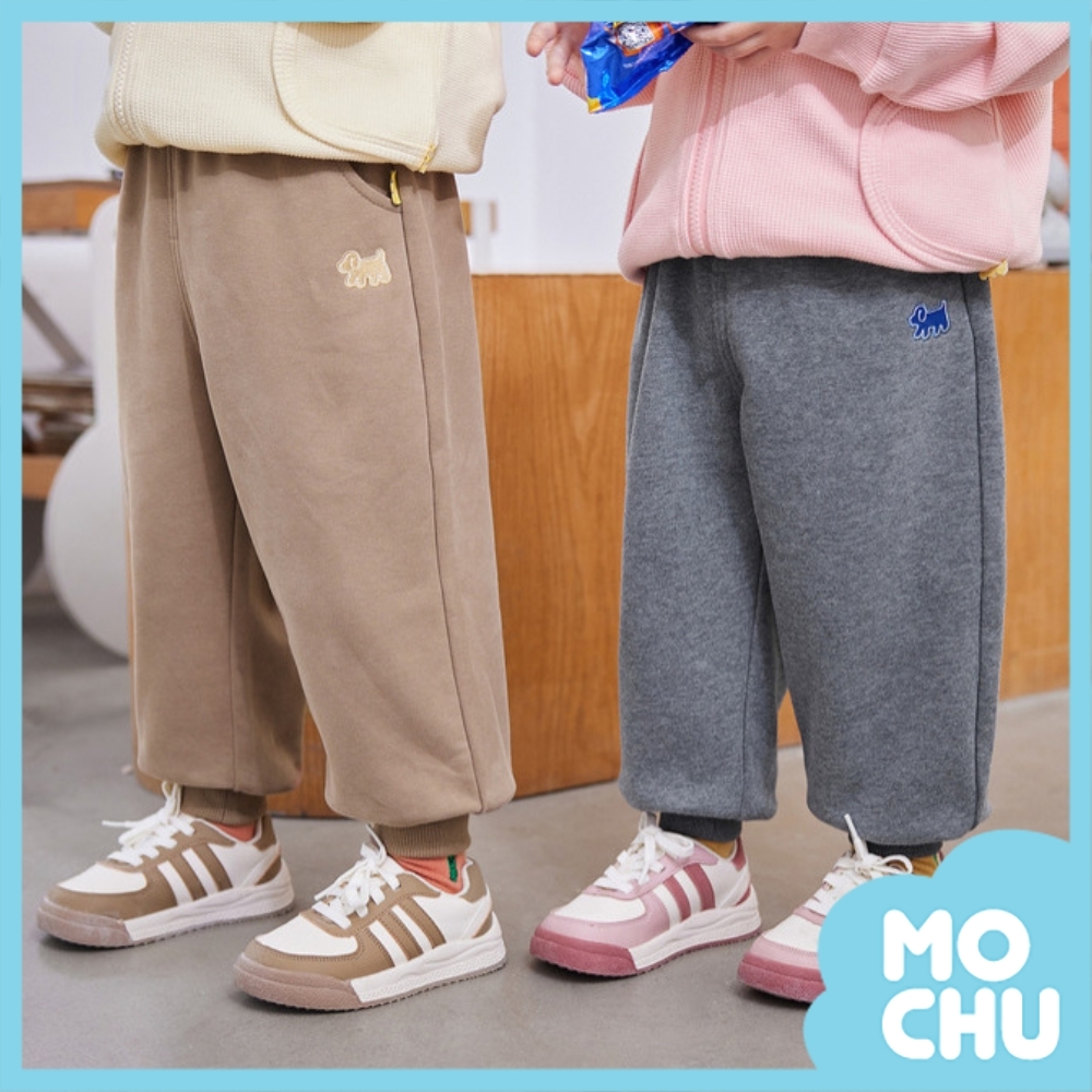 刺繡小狗彈力腰束腳褲(四色)