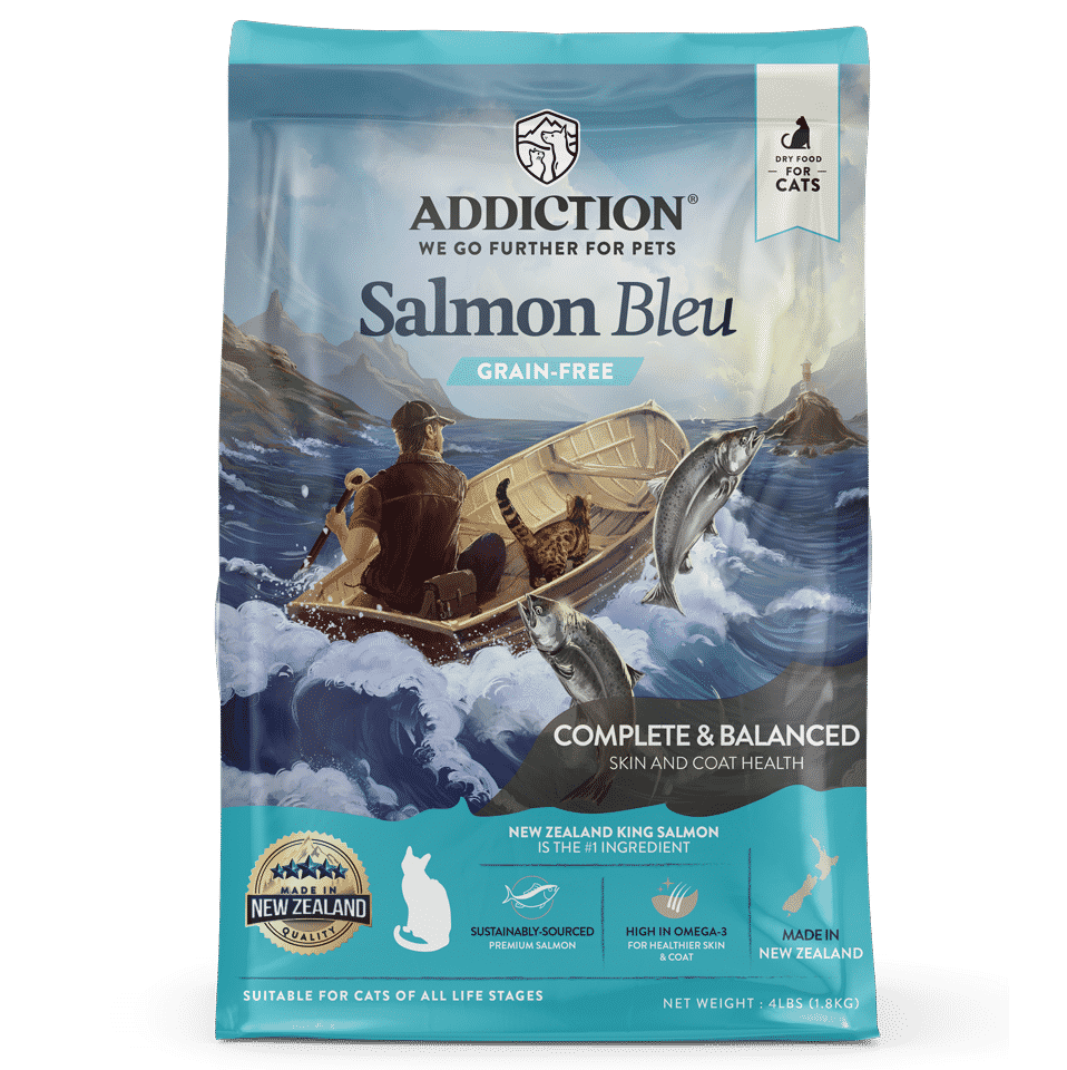 Addiction Grain Free Salmon Bleu Dry Cat Food (4lb/10lb)