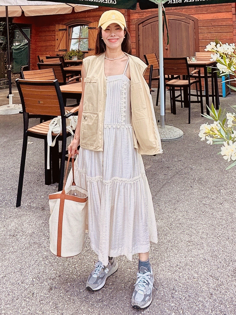 [福利品] 輕柔飄逸細肩洋裝(象牙白) [ Free ]