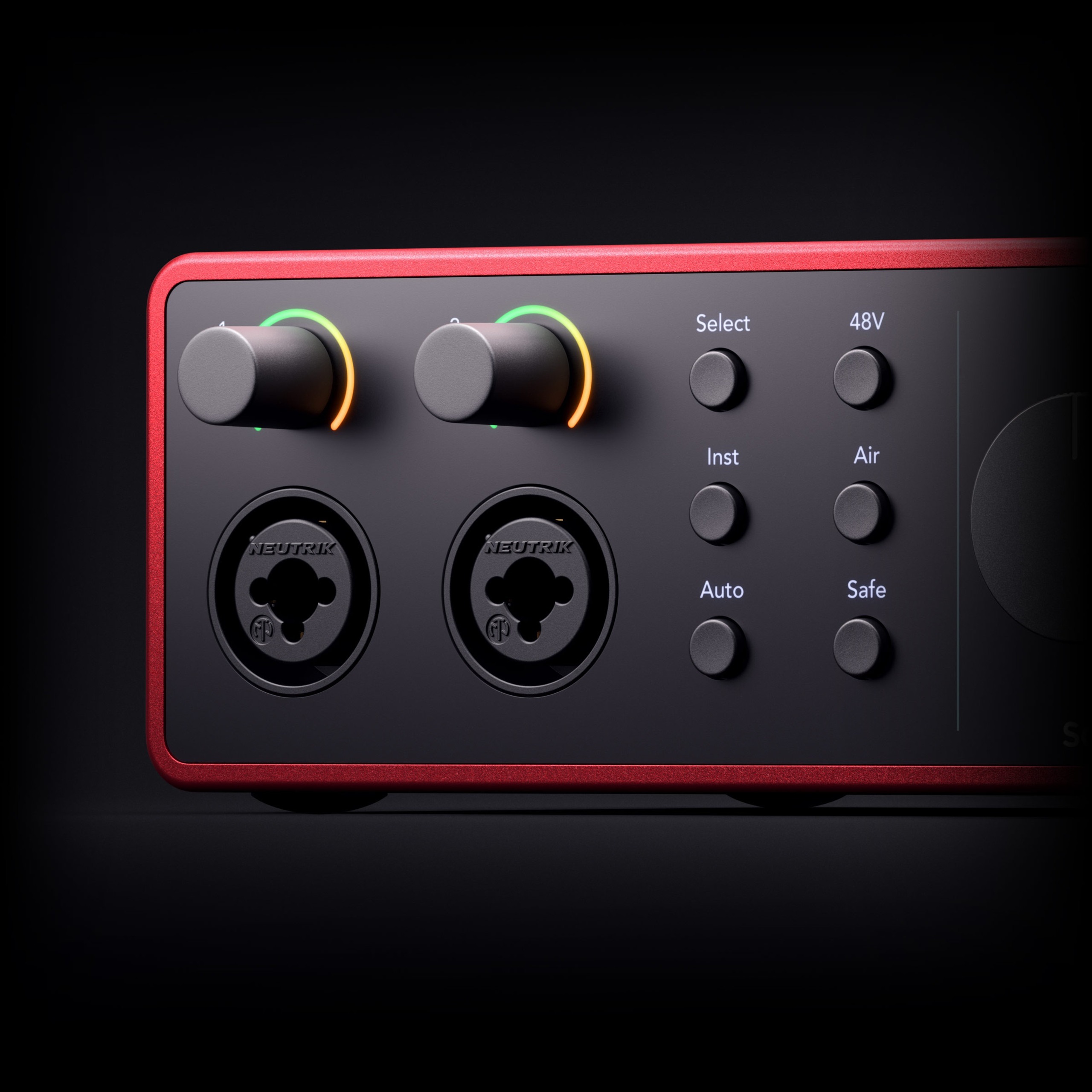 Focusrite Scarlett 4i4 Air 模式與音色控制示意圖