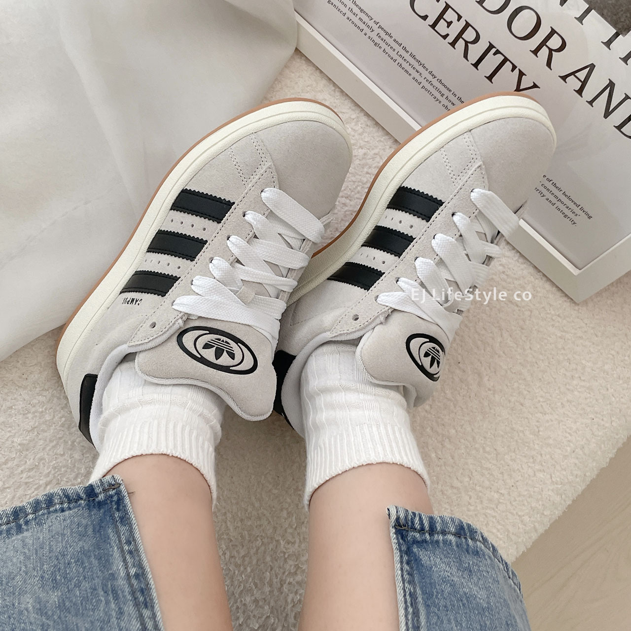 ADIDAS CAMPUS 00S 麵包鞋 三葉草 灰 黑 奶油白 焦糖底 麂皮 GY0042 / 現貨+調貨