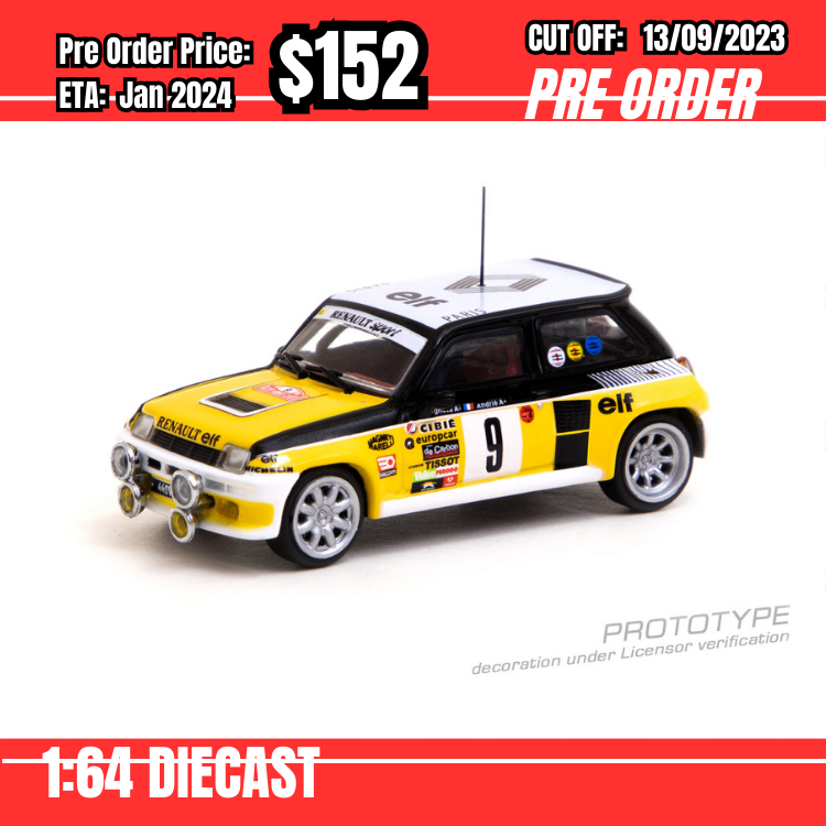 PO-$152 * Tarmac* 1:64 Renault 5 Turbo  Monte Carlo Rally 1981 Winner Jean Ragnotti / Jean-Marc Andrié [OD31/08]