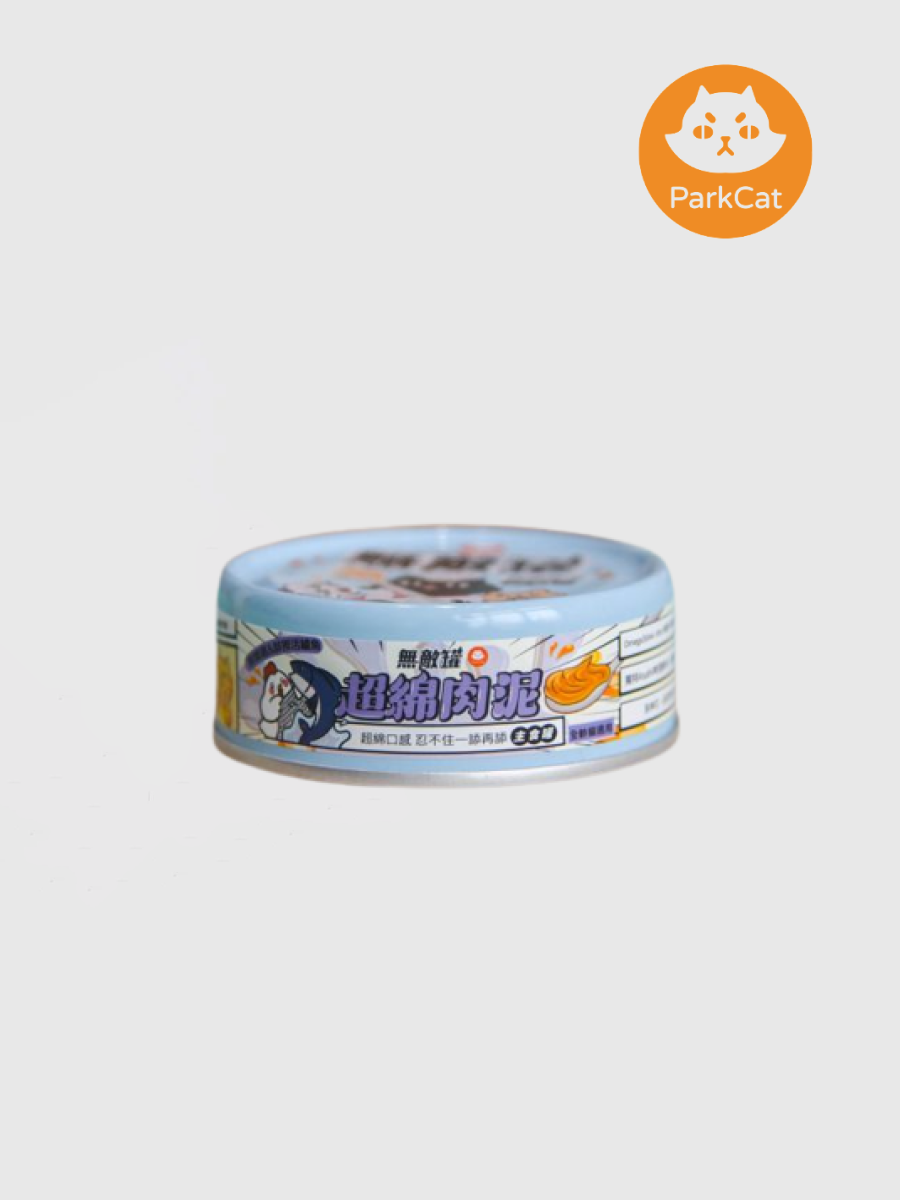 【貓樂園 ParkCat】無敵藍罐 超綿肉泥 貓咪主食罐｜鮮燉雞&鮮撈活鱸魚｜泌尿道保健