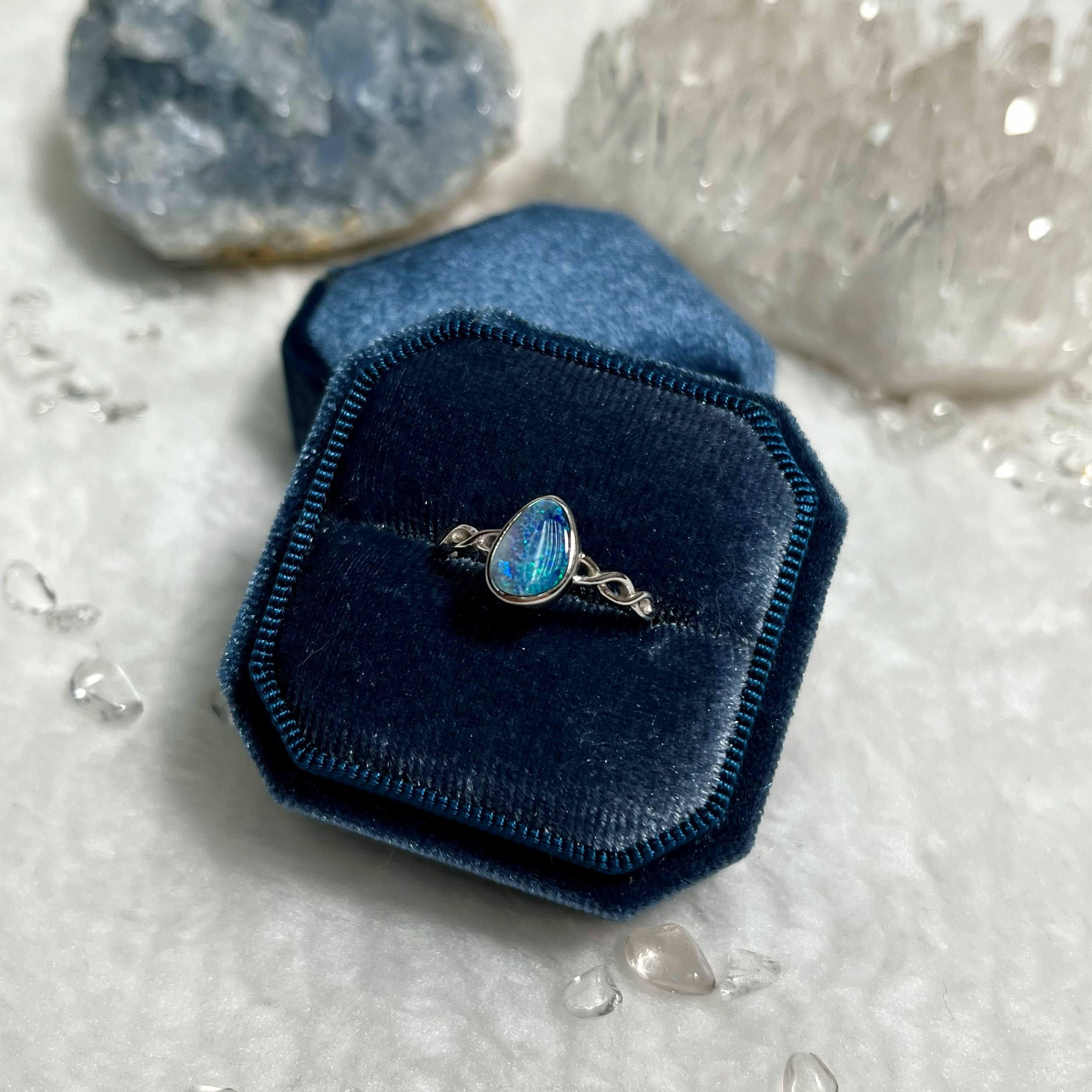 礫石澳寶純銀戒指