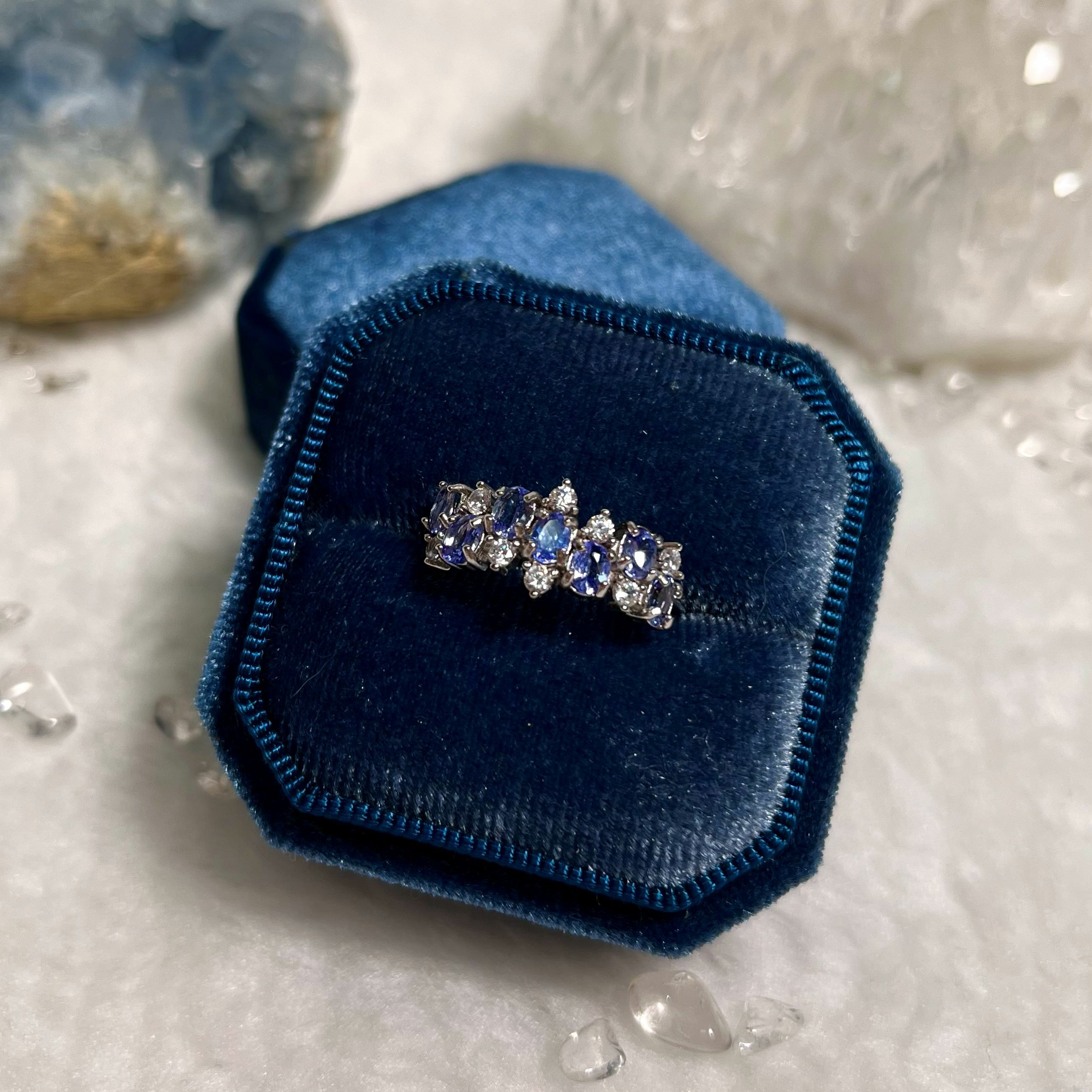 坦桑石純銀排戒