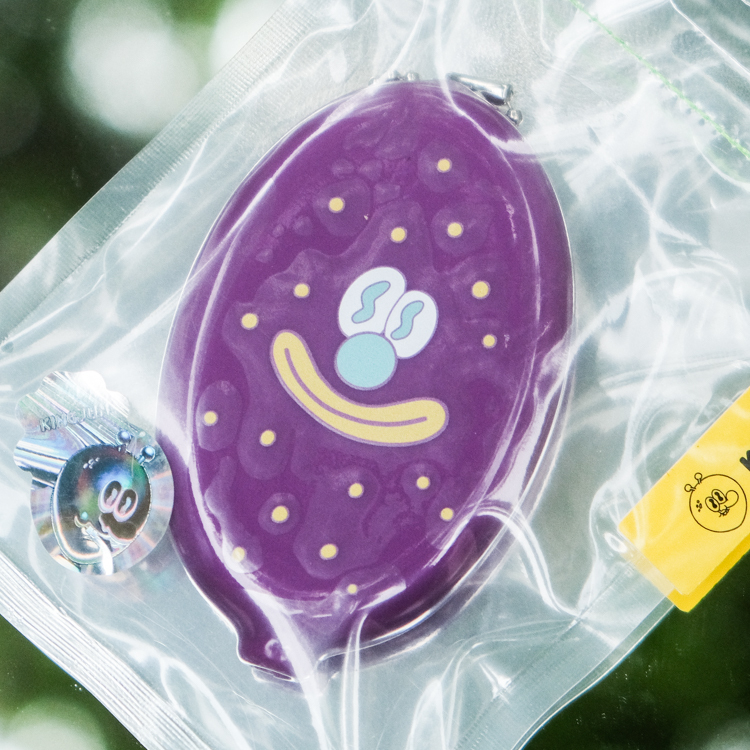 Kingjun｜橢圓零錢袋｜紫病毒花