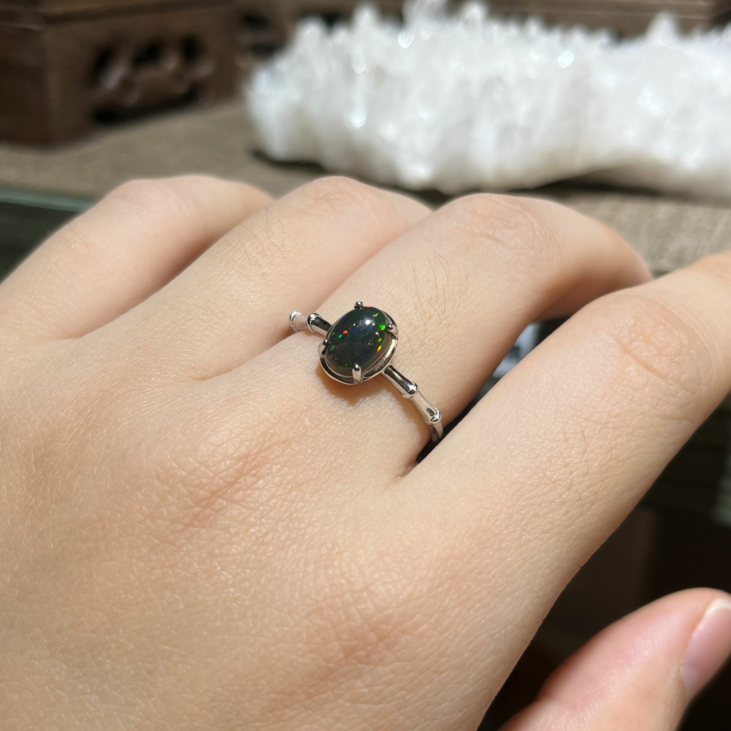 黑澳寶純銀戒指