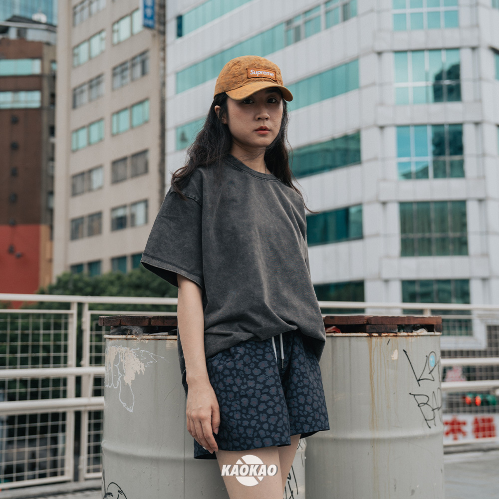 蠟染 Tee 春季 復古 做舊 高街 水洗 短袖 寬鬆 小領口 蠟染 T