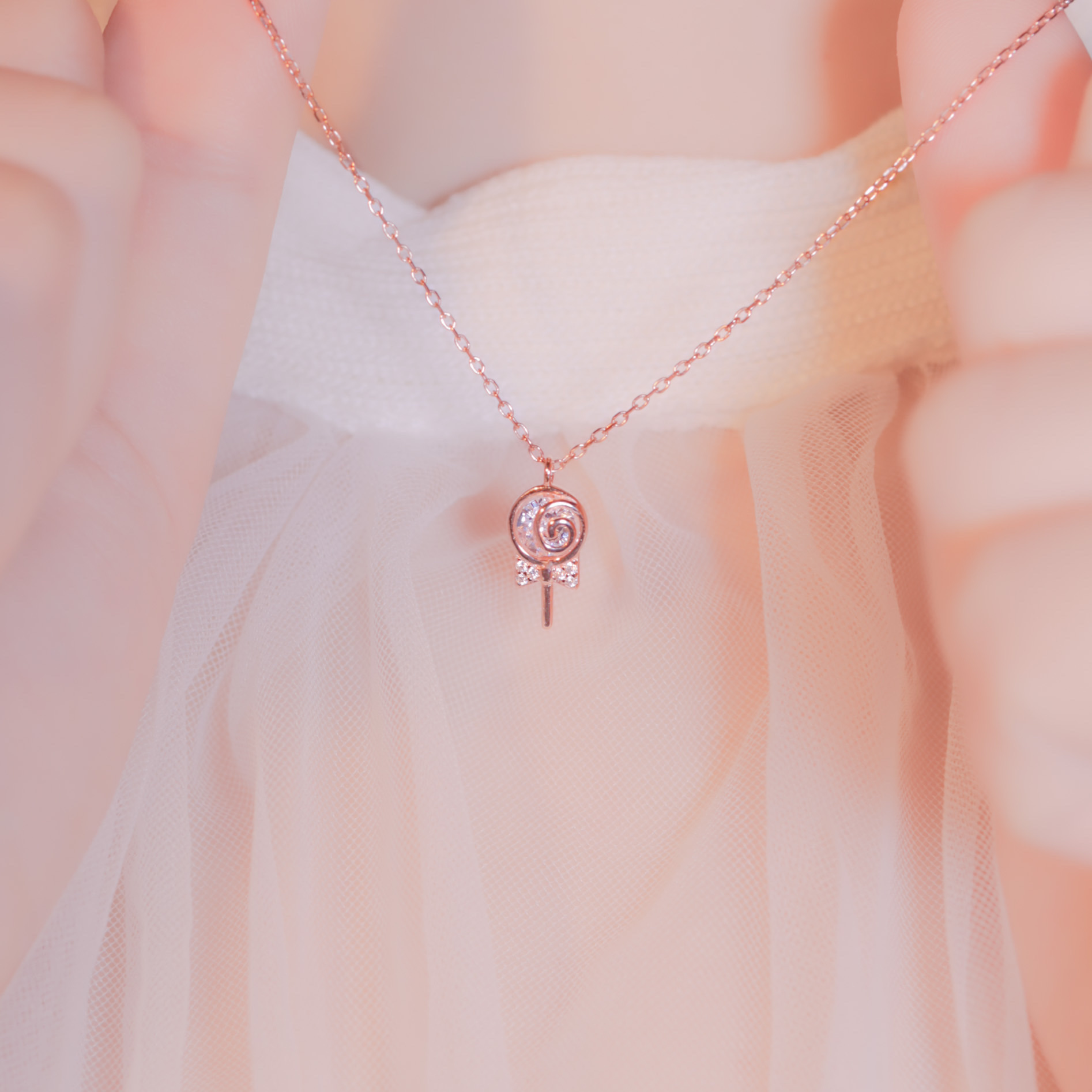 | 925 Silver・White Gold・Rose Gold | Lollipop Necklace（Silver / Rose Gold） | NE0372 |