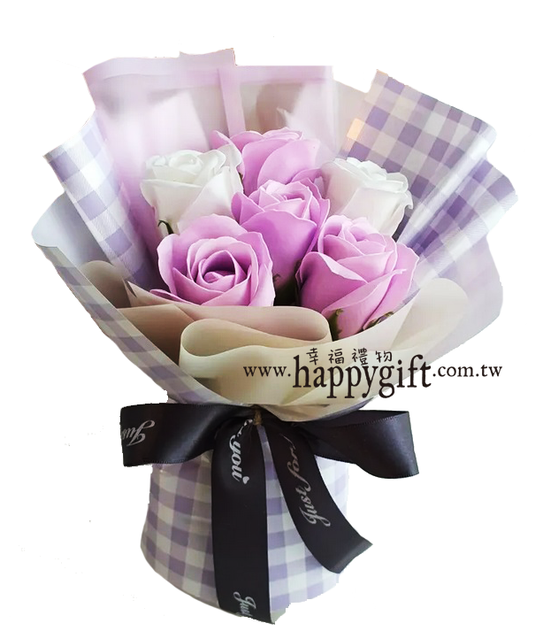 6朵玫瑰香皂花乾燥花花束,桃園花店,幸福禮物花店,soapflower-bouquet,taoyuan-florist