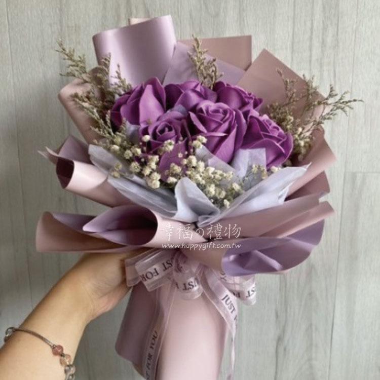 6朵玫瑰香皂花乾燥花花束,桃園花店,幸福禮物花店,soapflower-bouquet,taoyuan-florist