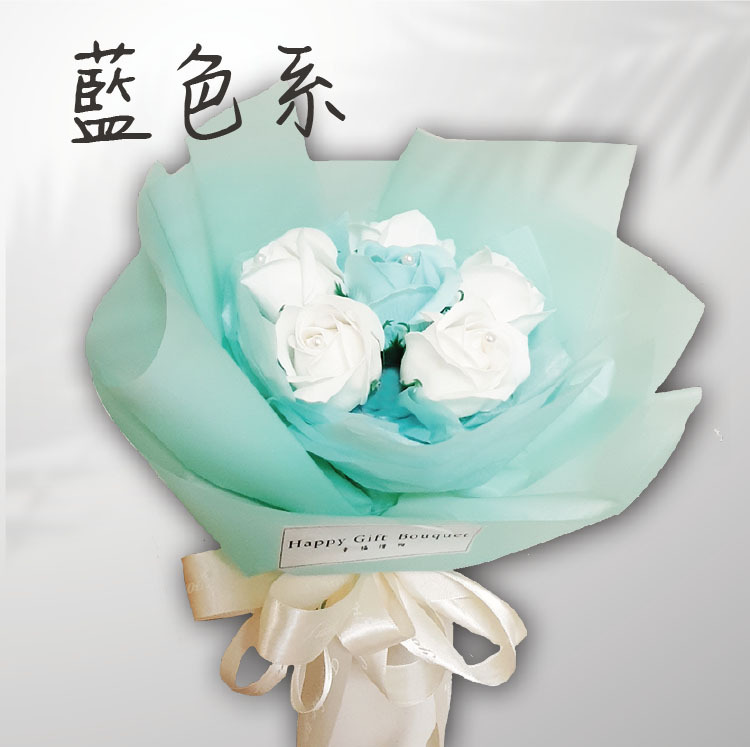 6朵玫瑰香皂花乾燥花花束,桃園花店,幸福禮物花店,soapflower-bouquet,taoyuan-florist