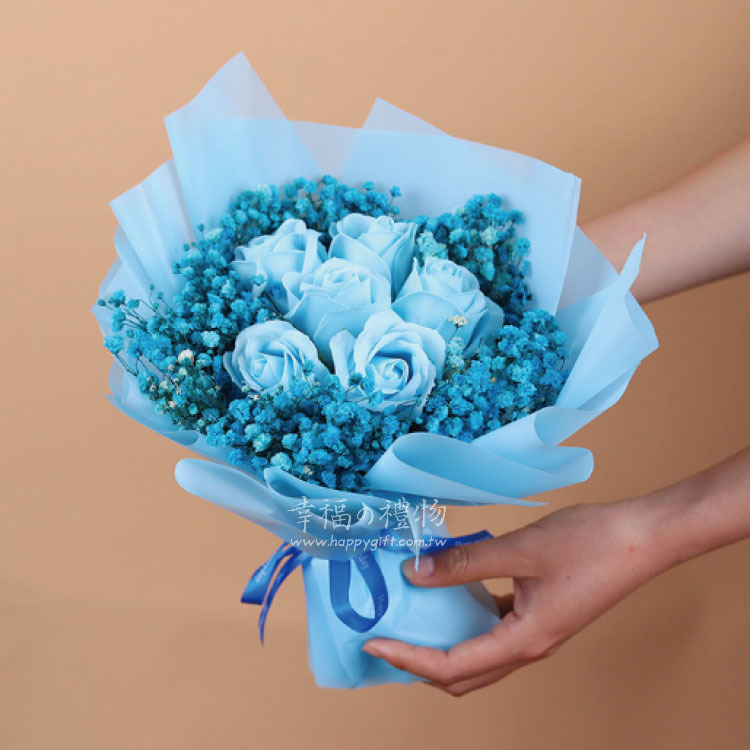 6朵玫瑰香皂花乾燥花花束,桃園花店,幸福禮物花店,soapflower-bouquet,taoyuan-florist