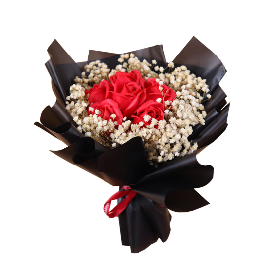 6朵玫瑰香皂花乾燥花花束,桃園花店,幸福禮物花店,soapflower-bouquet,taoyuan-florist