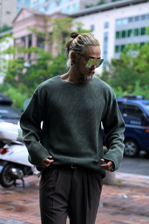 基本款條紋圓領長袖T恤