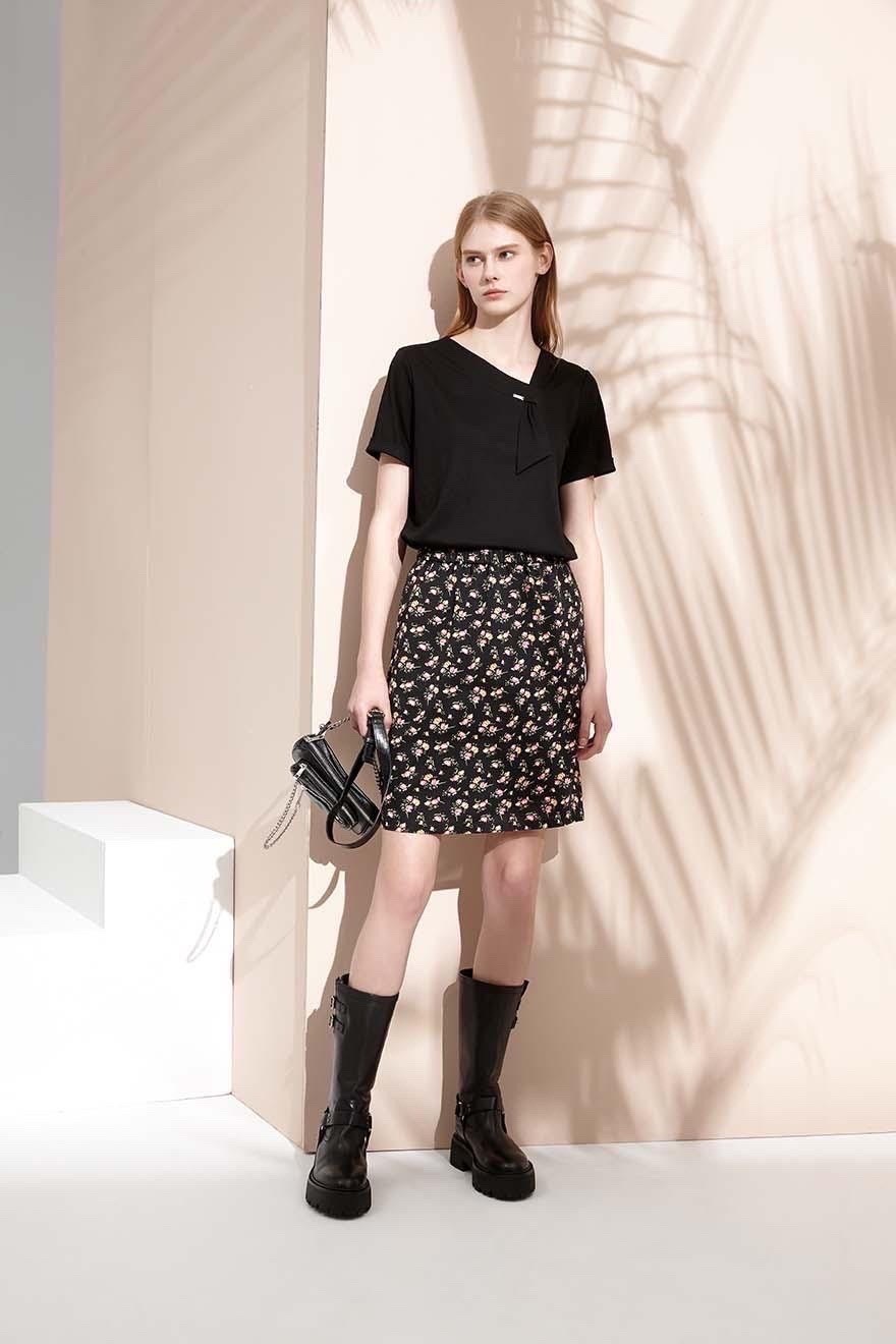 OL韓系時尚氣質造型領結純棉修身上衣S6551