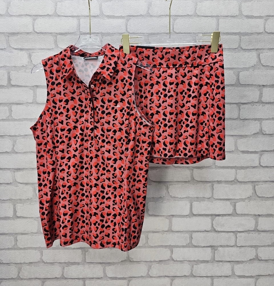 女【現貨】JL北歐品牌折扣/JLindeberg DENA PRINT SLEEVELESS GOLF TOP 斑馬紋路印花無袖/#2617JL