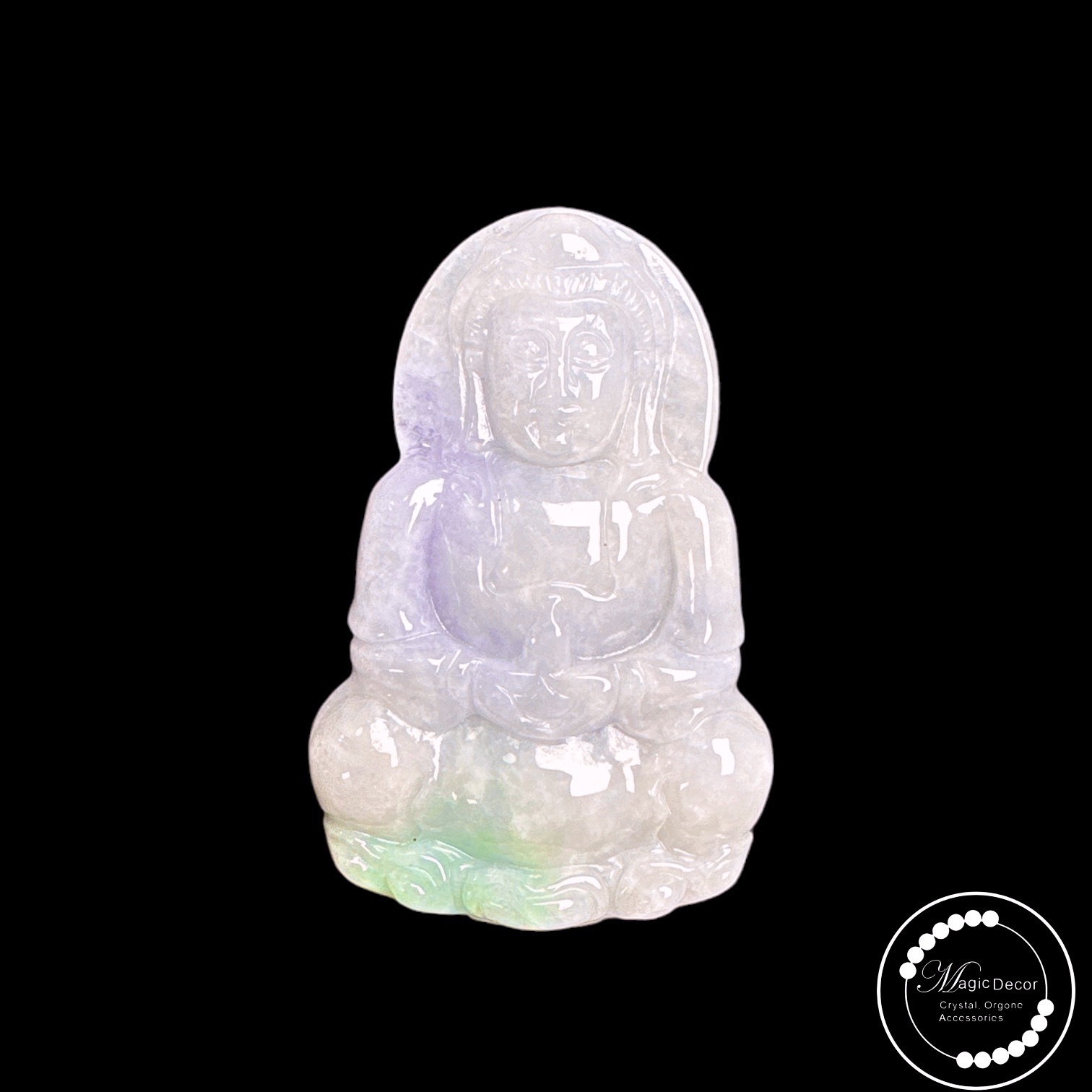 0831-a42 A貨緬甸翡翠觀音吊咀繩鏈