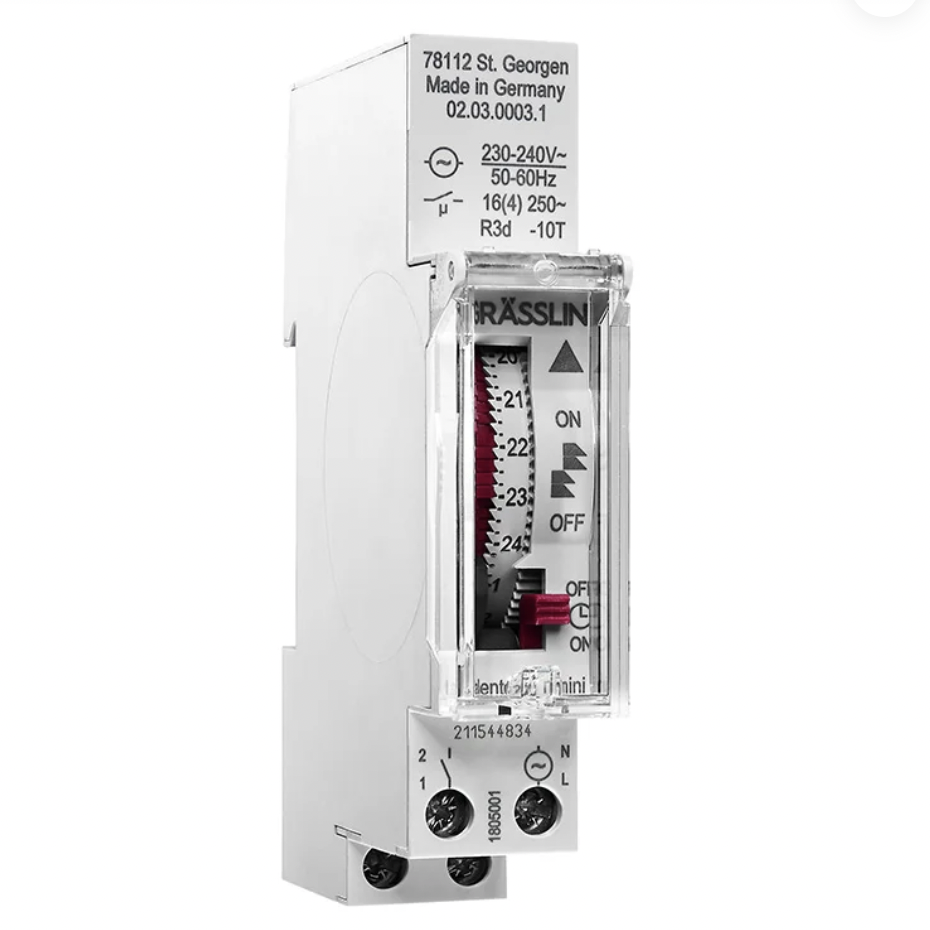 GRASSLIN 02.03.0003.1模擬定時器，TALENTO 211 MINI，DIN 導軌安裝