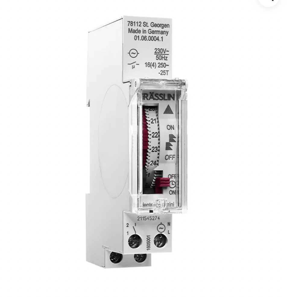GRASSLIN 01.06.0004.1模擬定時器，TALENTO 111 Mini，DIN 導軌安裝