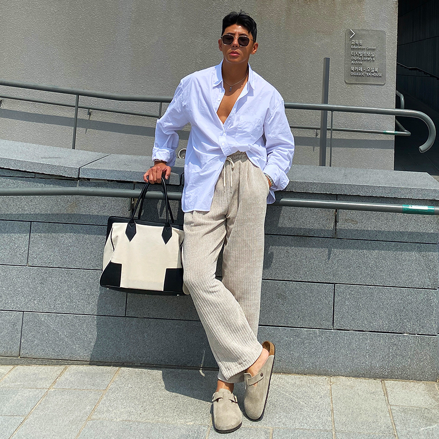 As鬆緊帶9分休閒褲