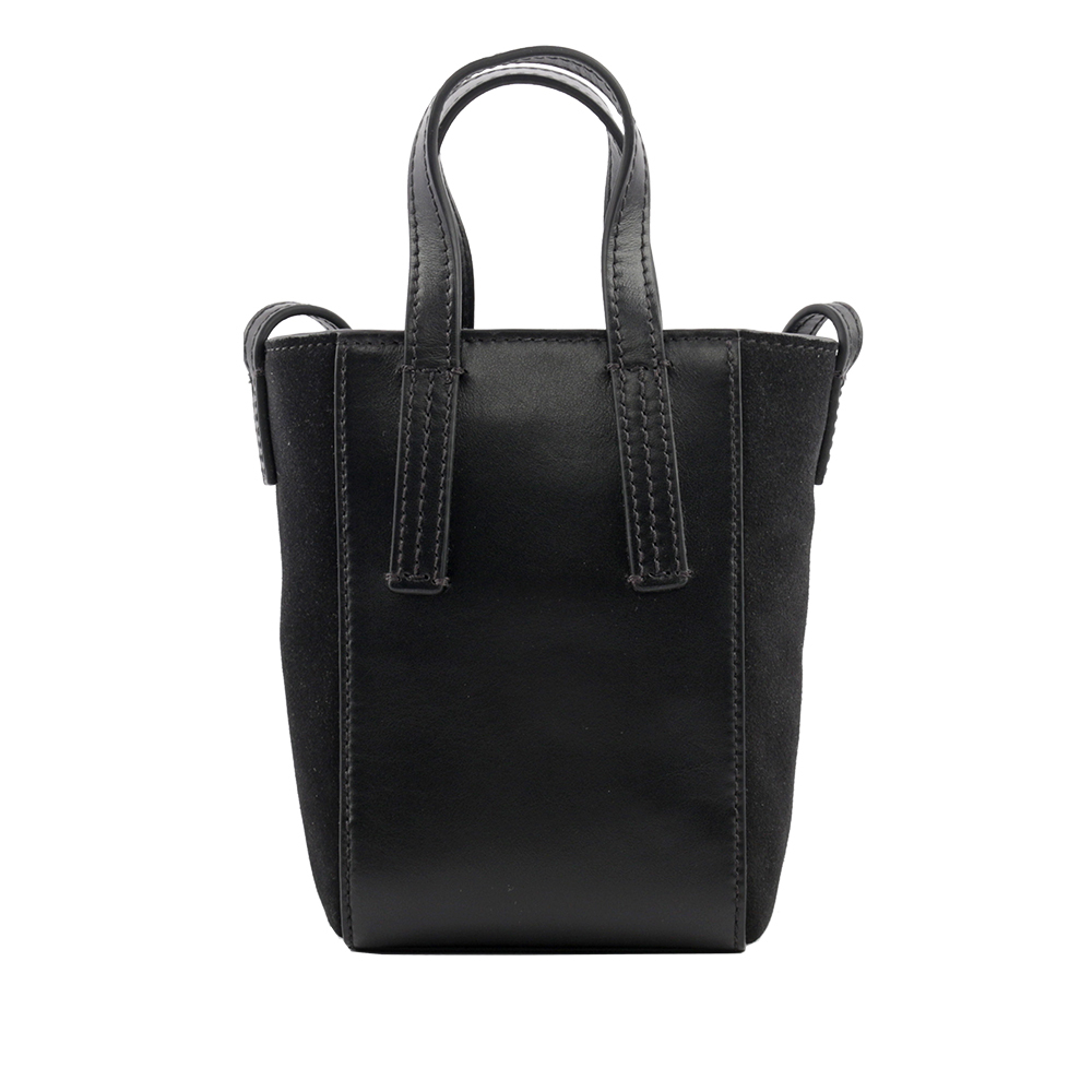 【SEE BY CHLOE】Tilda 小牛皮拼麂皮迷你二用托特包(黑色) CHS23USC05C99001