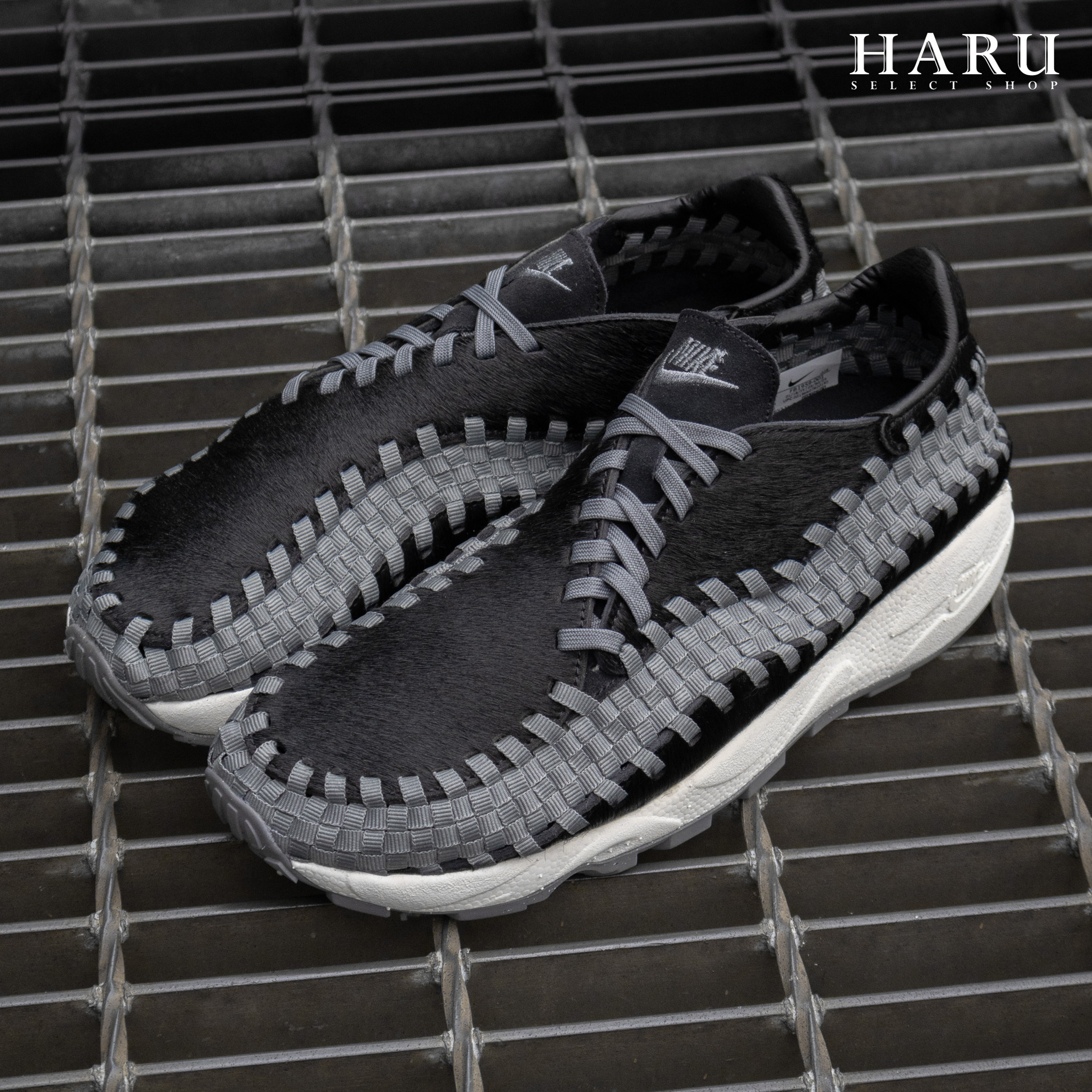 NIKE AIR FOOTSCAPE WOVEN 黑色 煙灰 馬毛 編織鞋 經典慢跑復古休閒鞋 FB1959-001