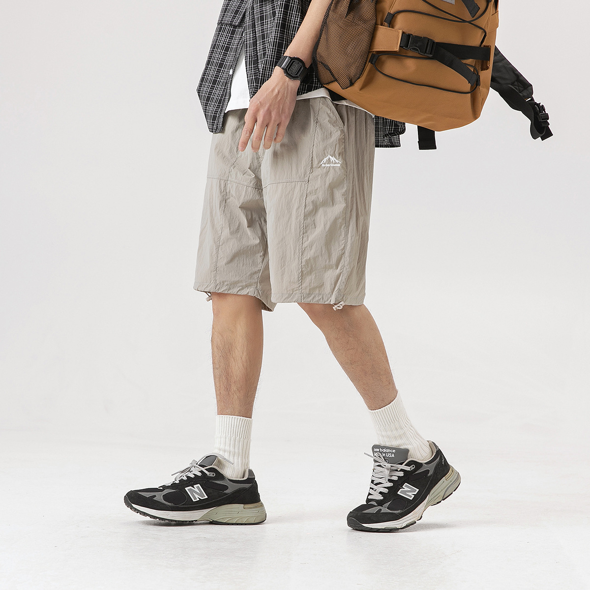 9M27 山系立體刺繡抽繩短褲 五色