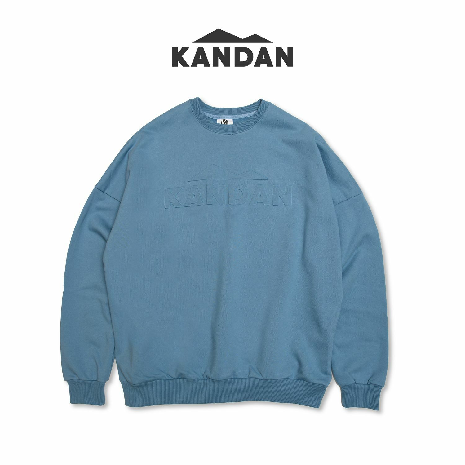 KID ® KANDAN系列 壓凸LOGO大學T 藍/咖