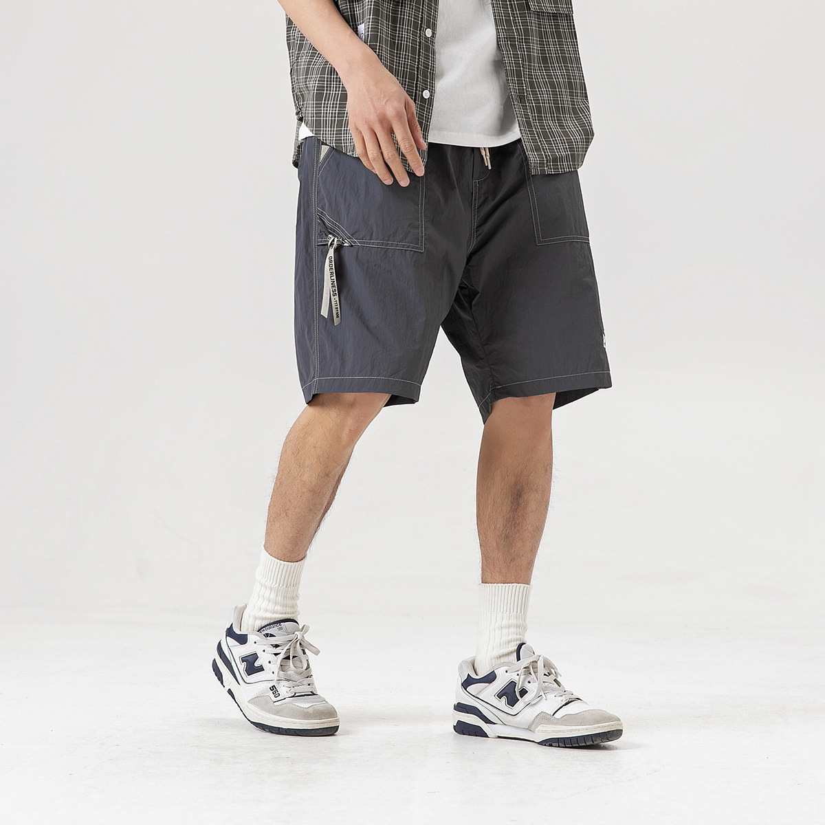 9M24 山系輕薄感明線口袋短褲 三色