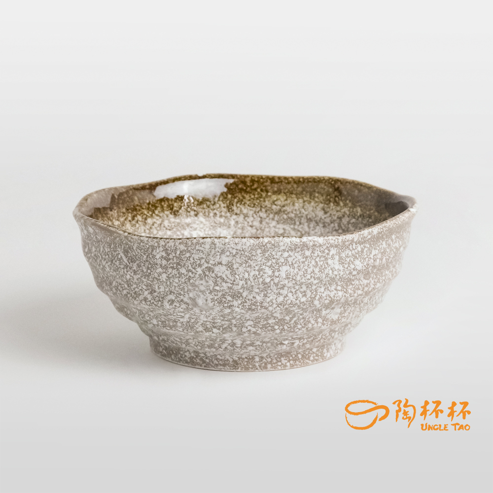 變形羅紋碗 21cm  [棕金] 飯碗湯碗碗公沙拉碗【陶杯杯瓷器】餐具餐盤 碗盤杯筷 台灣現貨