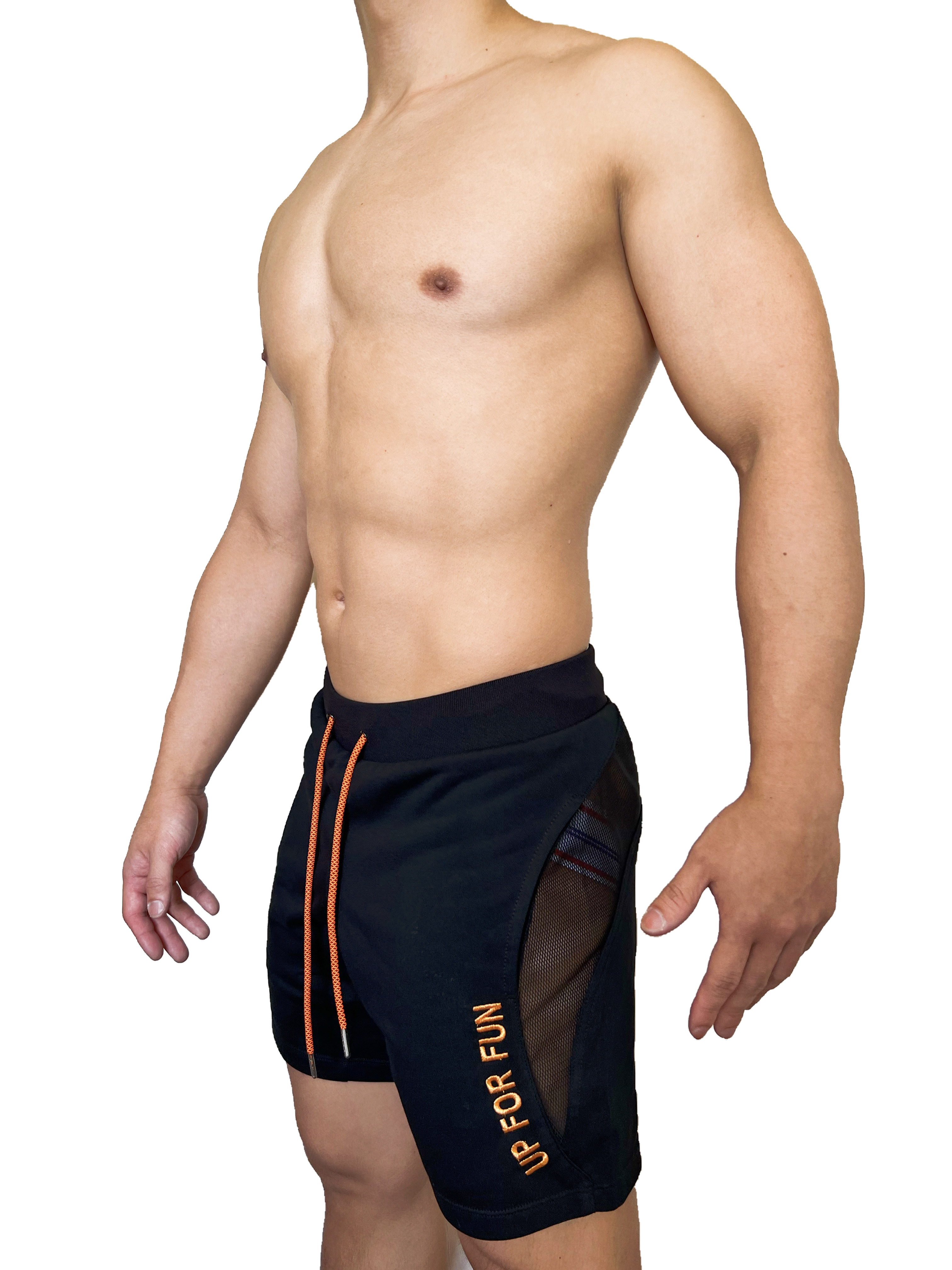 熱賣回歸 - UP For Fun Wave 棉短褲 極緻黑/金屬橙