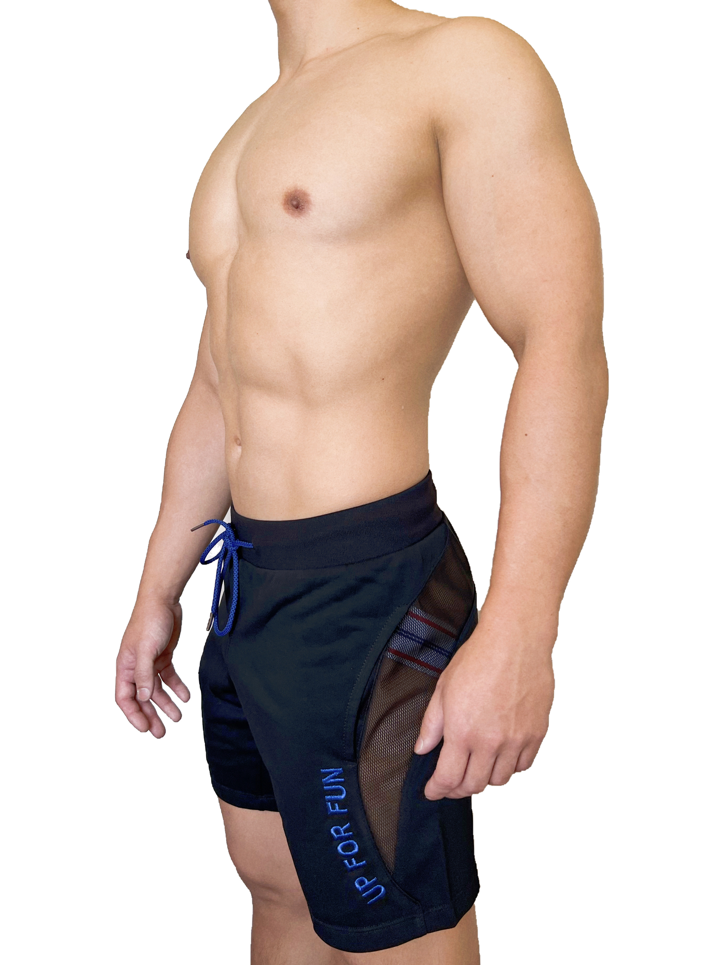 熱賣回歸 - UP For Fun Wave 棉短褲 極緻黑/金屬藍