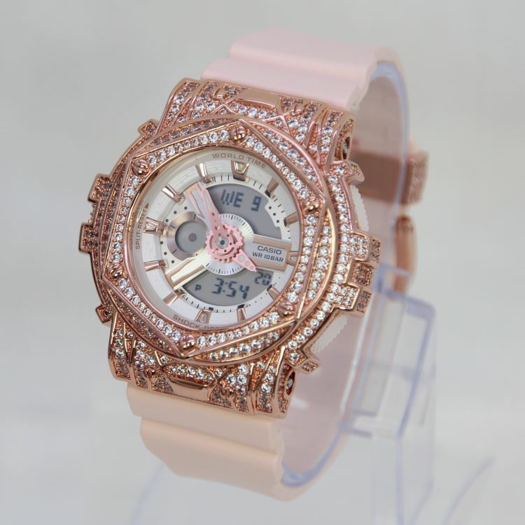 玫瑰金色 改裝手錶 BA-110RG-4A - Rokkaku