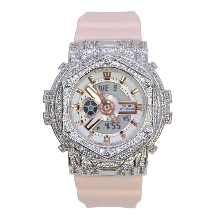 銀色 改裝手錶 BA-110RG-4A - Rokkaku