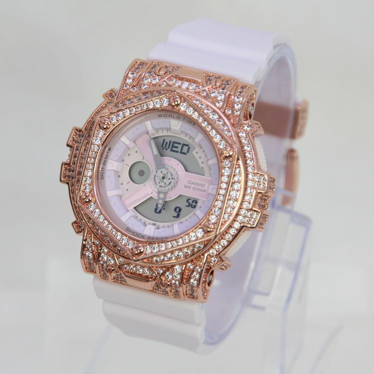 玫瑰金色 改裝手錶 BA-110-4A2 - Rokkaku