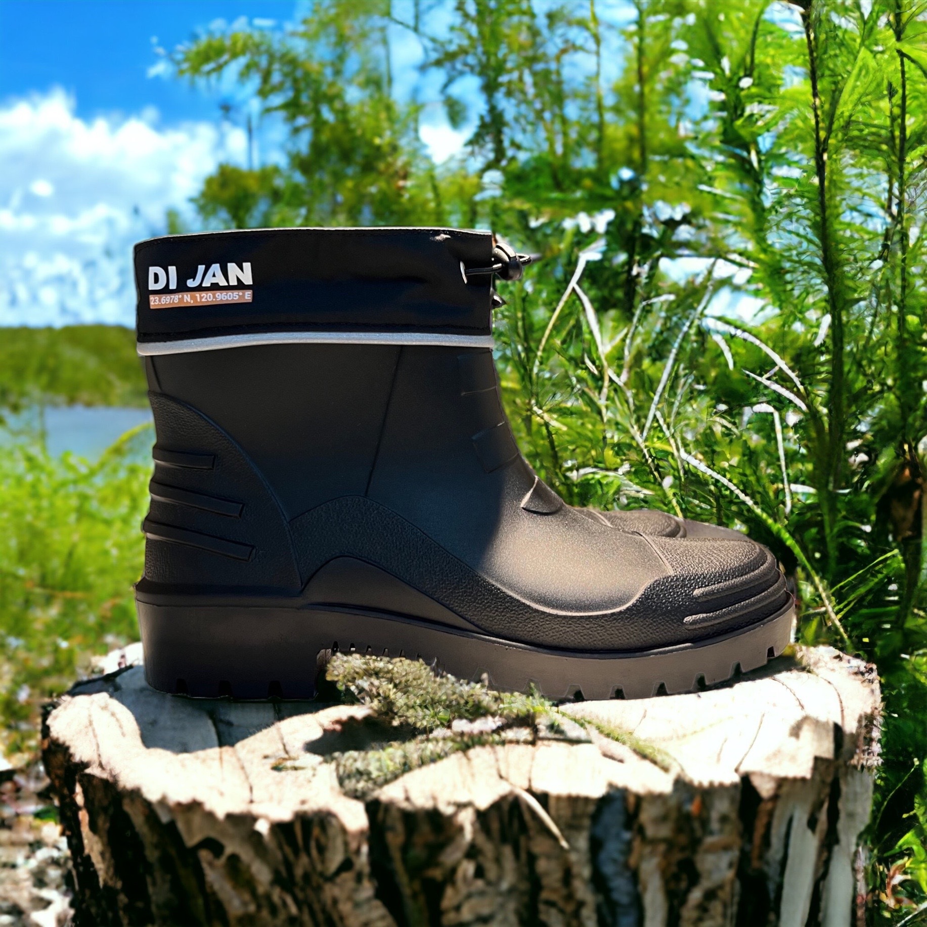 短筒野迷 - 黑 登山雨鞋 (附厚底乳膠鞋墊!)