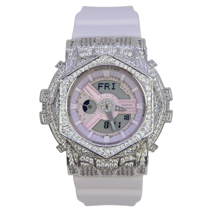 銀色 改裝手錶 BA-110-4A2 - 玫瑰