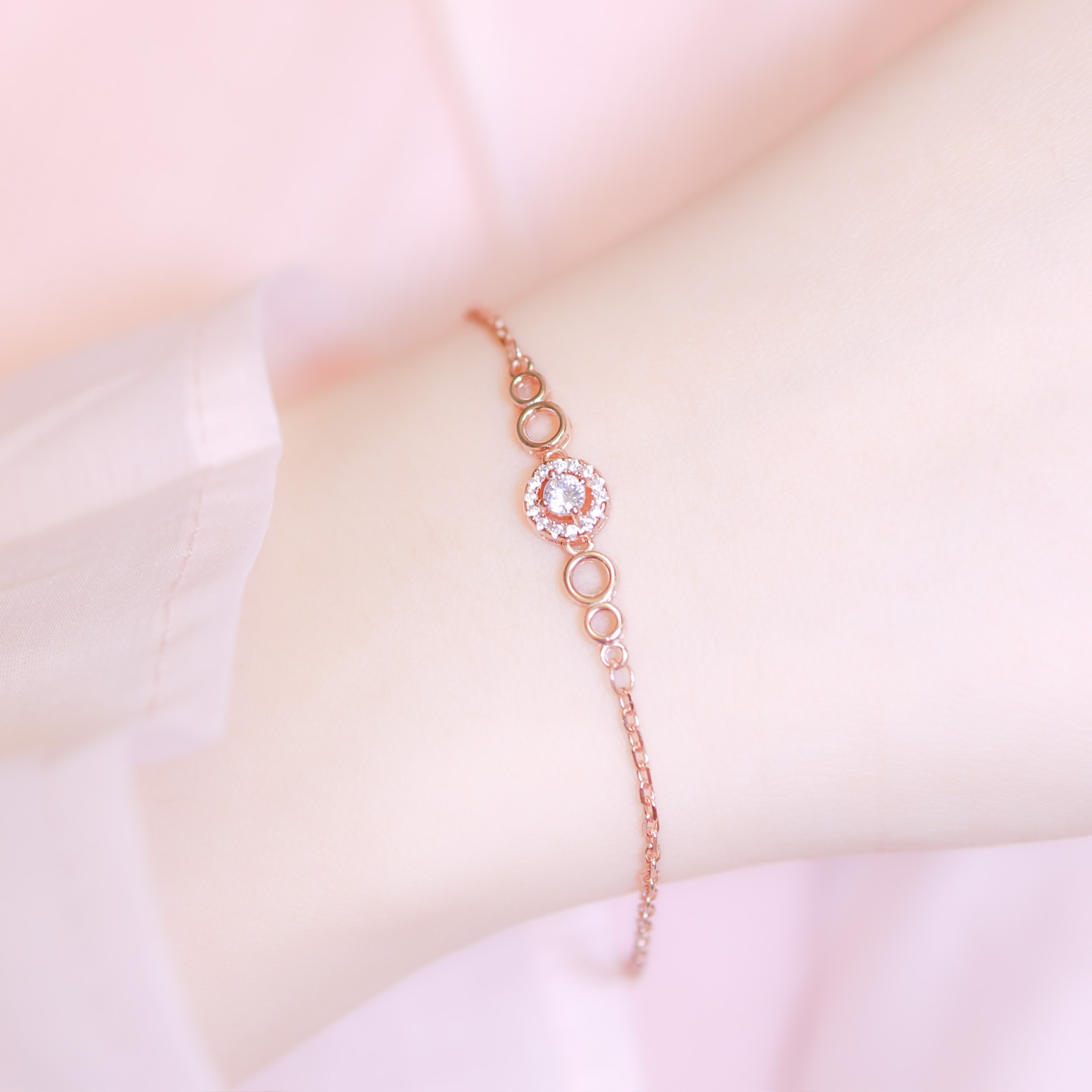 | 925 Silver・White Gold・Rose Gold | Original Heart Bracelet（Silver/Rose Gold） | BR0943 |