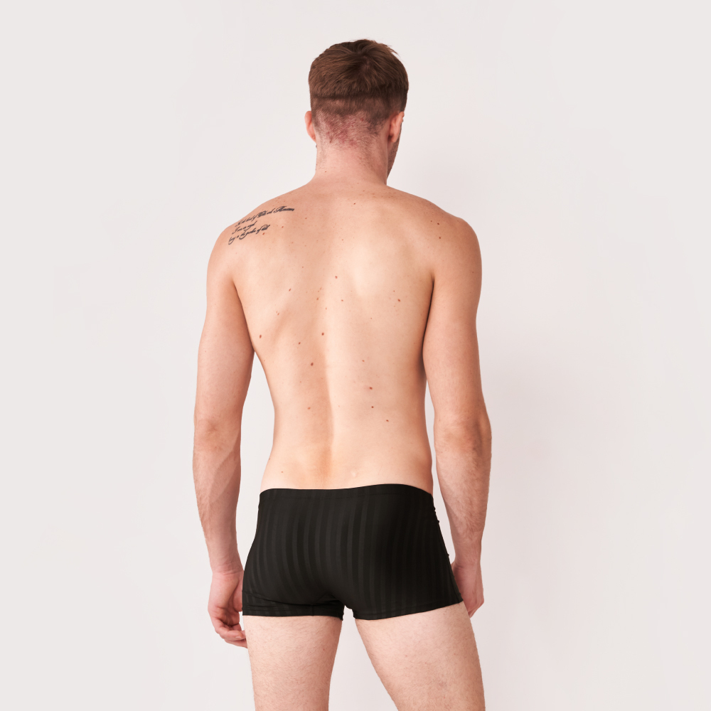 MAR-2140810 大男競賽平口褲 - 壓條(黑)