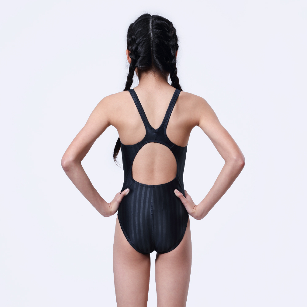 MAR-2120231WJ 小女競賽型泳裝 - 壓條(深藍)