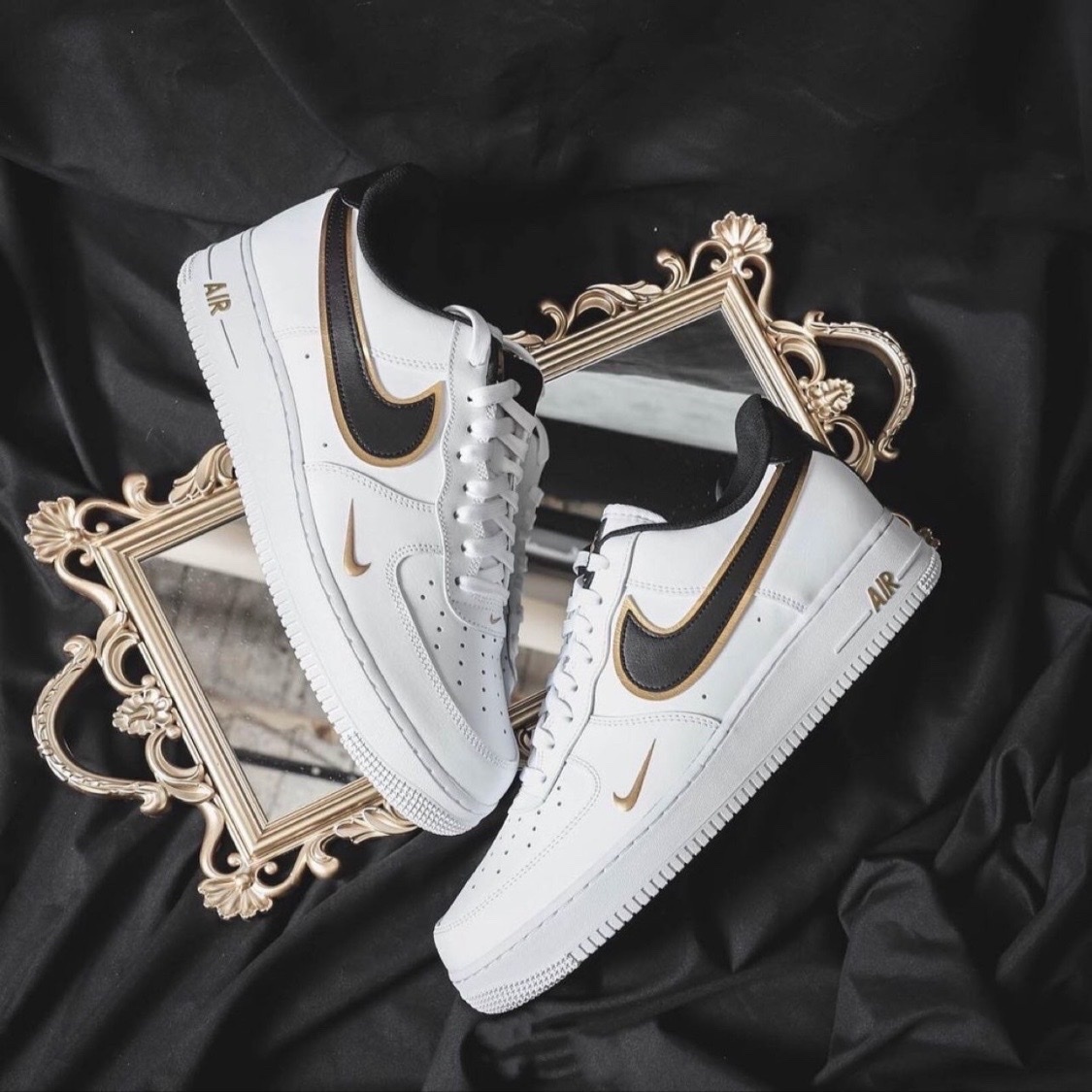 Nike Air Force 1 Low LV8 小金勾 白黑金 空軍 DA8481-100